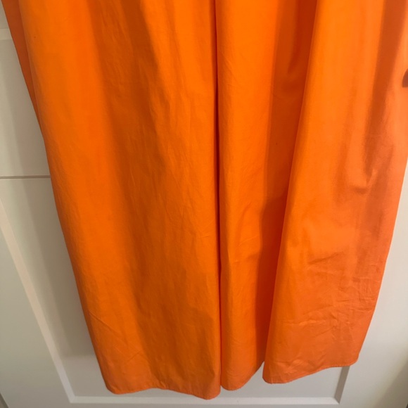 Jcrew V-neck midi dress in cotton poplin orange XL - Picture 7 of 14